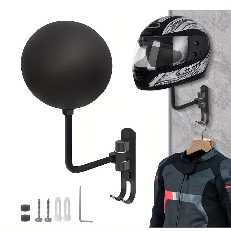 Cycling Gear Wall Mount - 180° Rotary Motorcycle Helmet Wall Hanger
