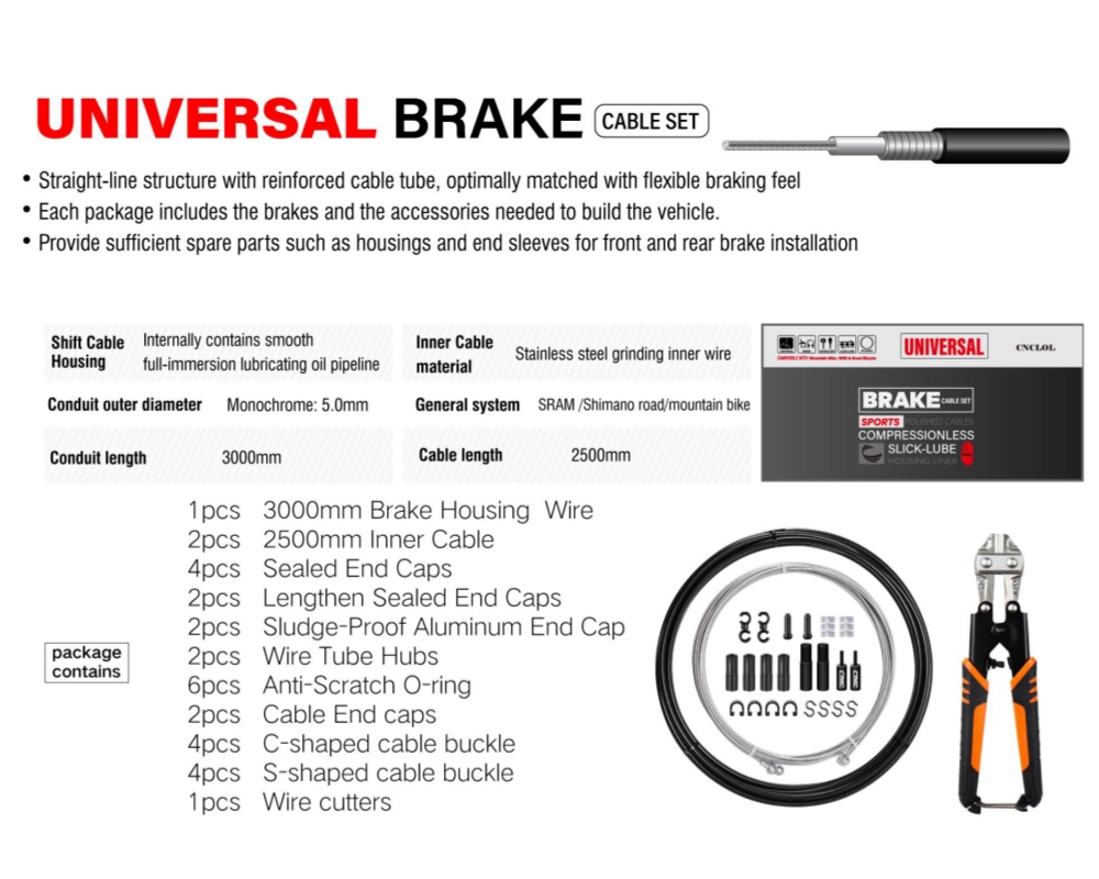 CNC Bike Brake Cable Kit, Bicy - đánh giá và giá Xc Mtb Gear