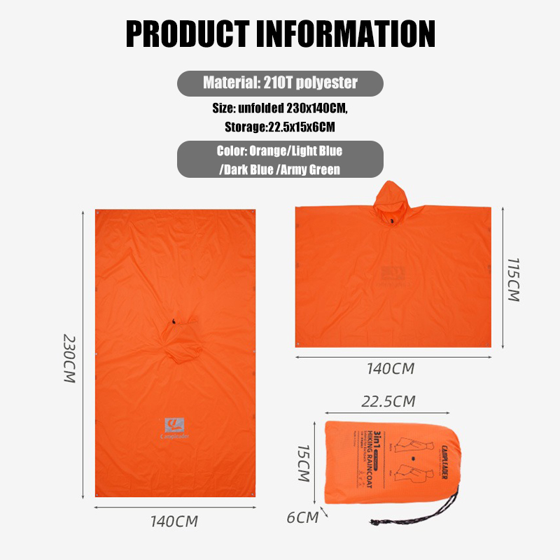 3-in-1 Lightweight Rain Poncho - đánh giá và giá Cycling Gear Backpack