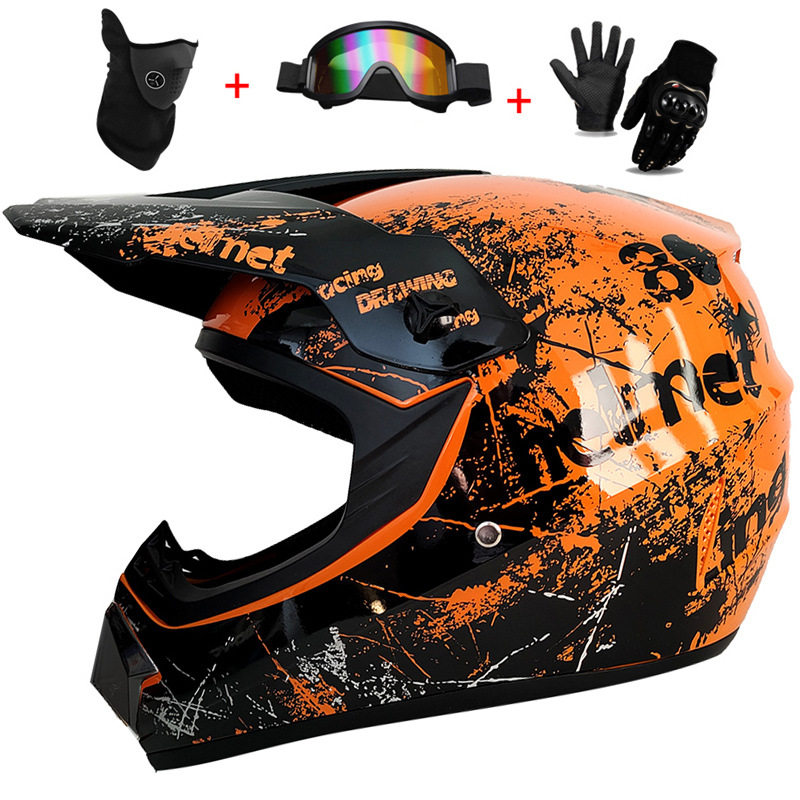 3Pcs Kids Off-Road Full Helmet - đánh giá và giá Cycling Protective Gear For Kids