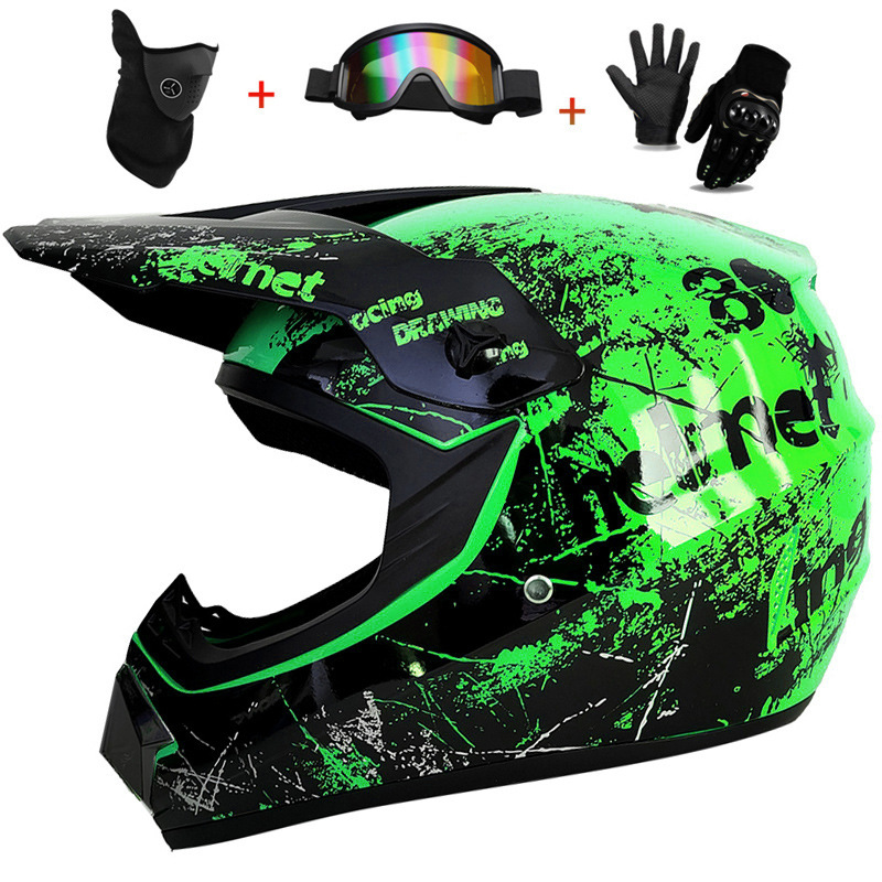 3Pcs Kids Off-Road Full Helmet - đánh giá và giá Cycling Protective Gear For Kids