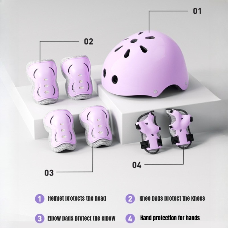 7Pcs/Set Kids Ages 3-10 with W - đánh giá và giá Cycling Protective Gear For Kids